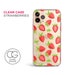 Strawberries Pattern Clear Phone Case for iPhone 13 Pro Max and 12 11 Mini 8 7 6 Plus Cell Cover TPU Hybrid Tough Bumper Strawberry Fruit 