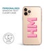 Personalised iPhone 13 Pro Max Case Initials Clear Phone 12 11 Mini 8 Plus 7 6 6s 5 Cell Cover Hybrid Tough Bumper Transparent Shadow Text 