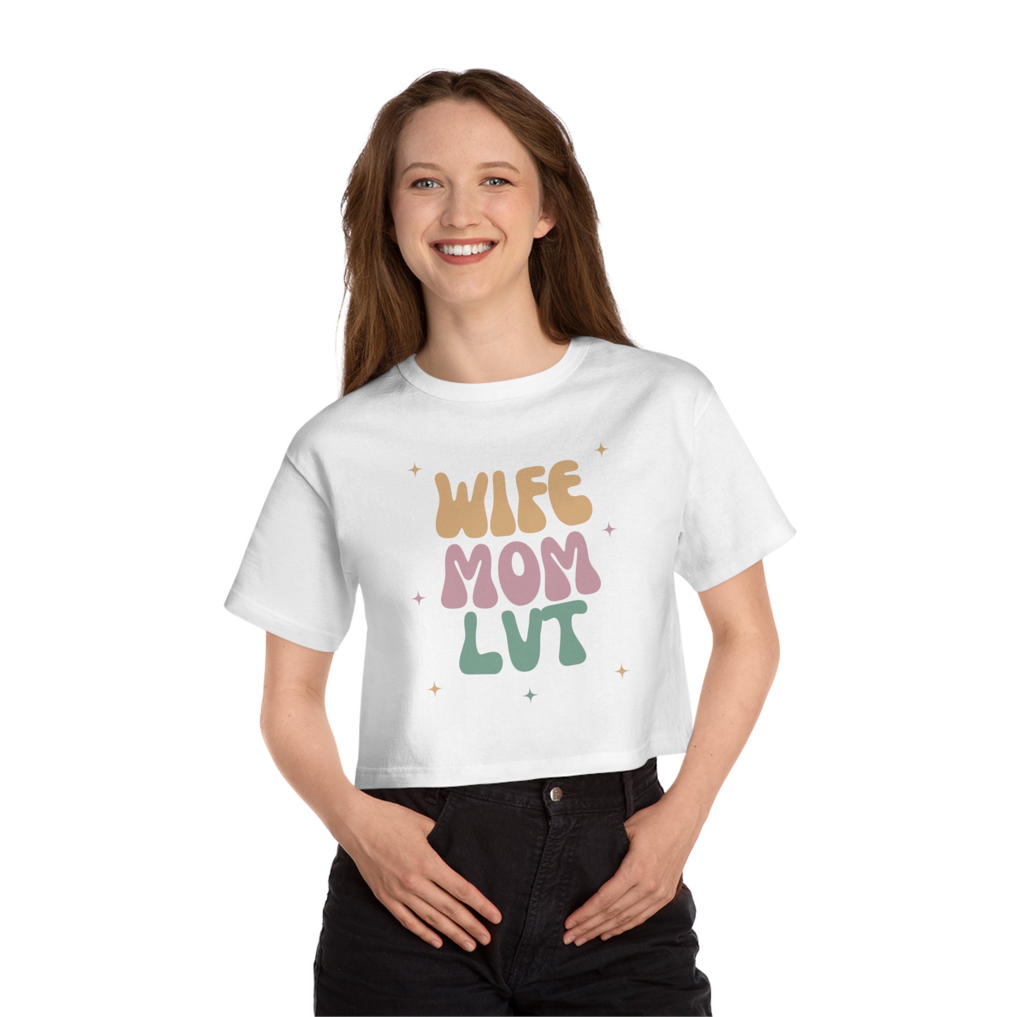 Wife Mom LVT Champion Women's Heritage Cropped T-shirt 