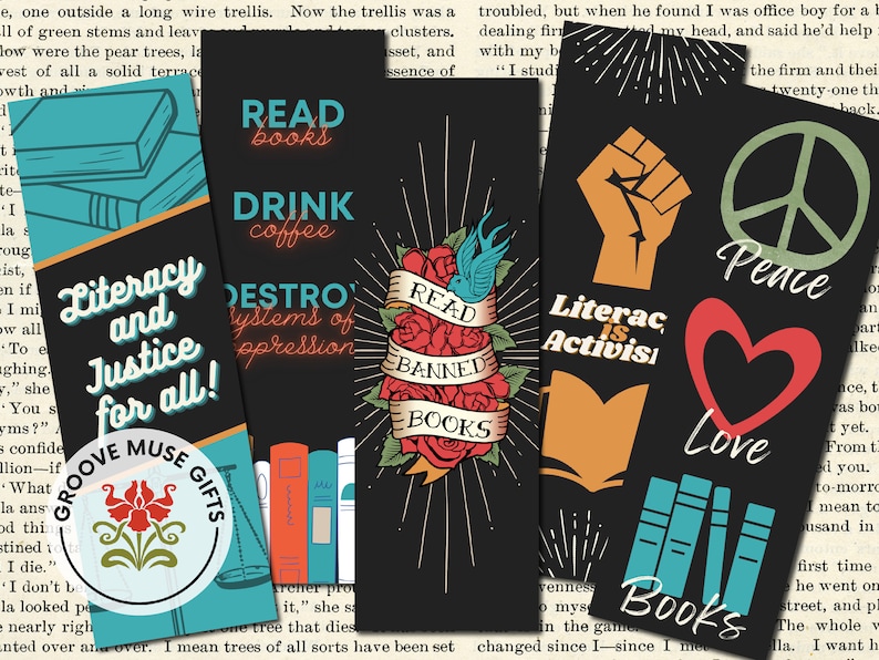 Printable Bookmarks | Set of 5 Bookmarks | Activism Bookmarks ...