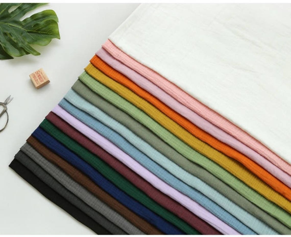 Double Gauze Fabric by the yard_17 colors _soft Etsy