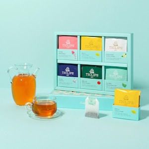 Premium Korean Tea Gift Set - Ticlips Petite 6 Black Tea Varieties - 30 Tea Bags - Tea Master Blend Collection  SSanggye
