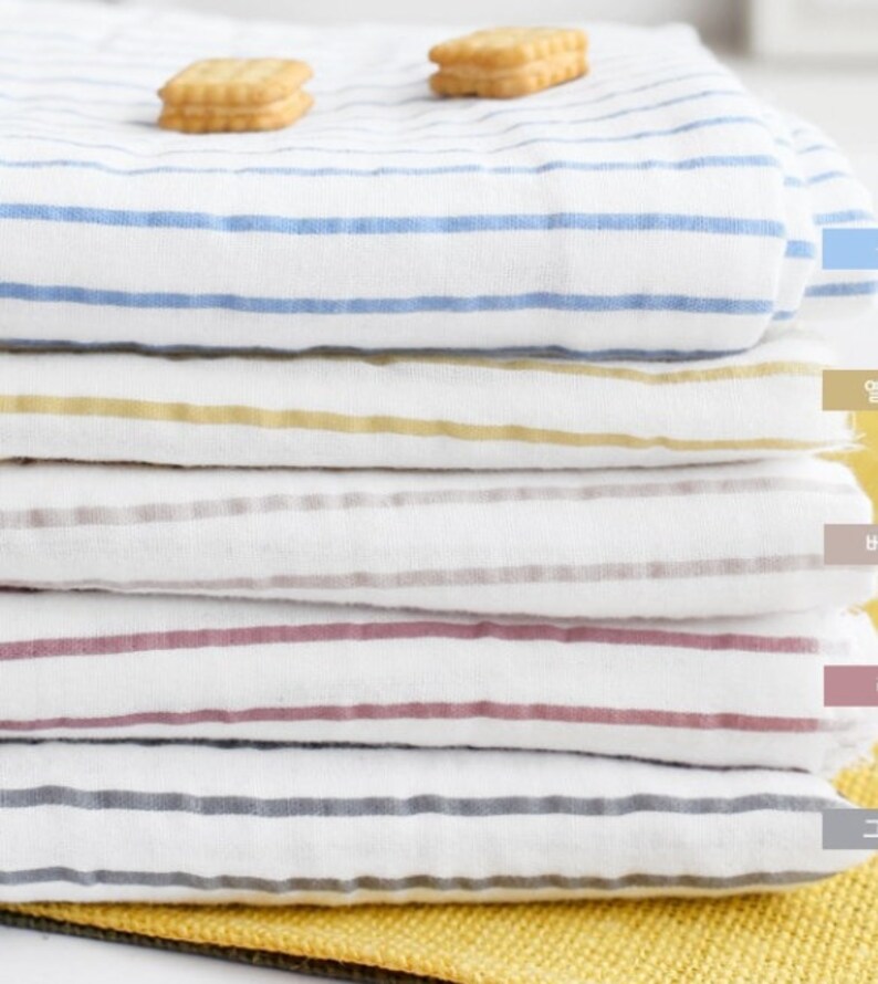 Double Gauze Fabric by the yard Soft Stripe_59 wide 4YO Etsy