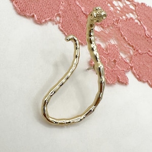 PESTS & Parasites - Tapeworm Brooch - Sterling Silver - Gold Plated