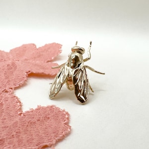 PESTS & Parasites - Fly Brooch - Sterling Silver - Gold Plated