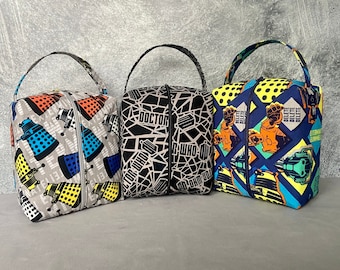 Project Bag Made With Licensed Doctor Who Fabric
