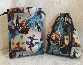 Treasure Bag Made With Licensed Captain Marvel Fabric