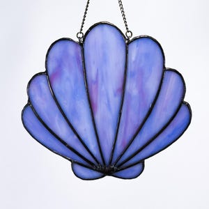 Stained Glass Purple Seashell Sun Catcher