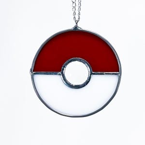 Pokeball Stained Glass Suncatcher