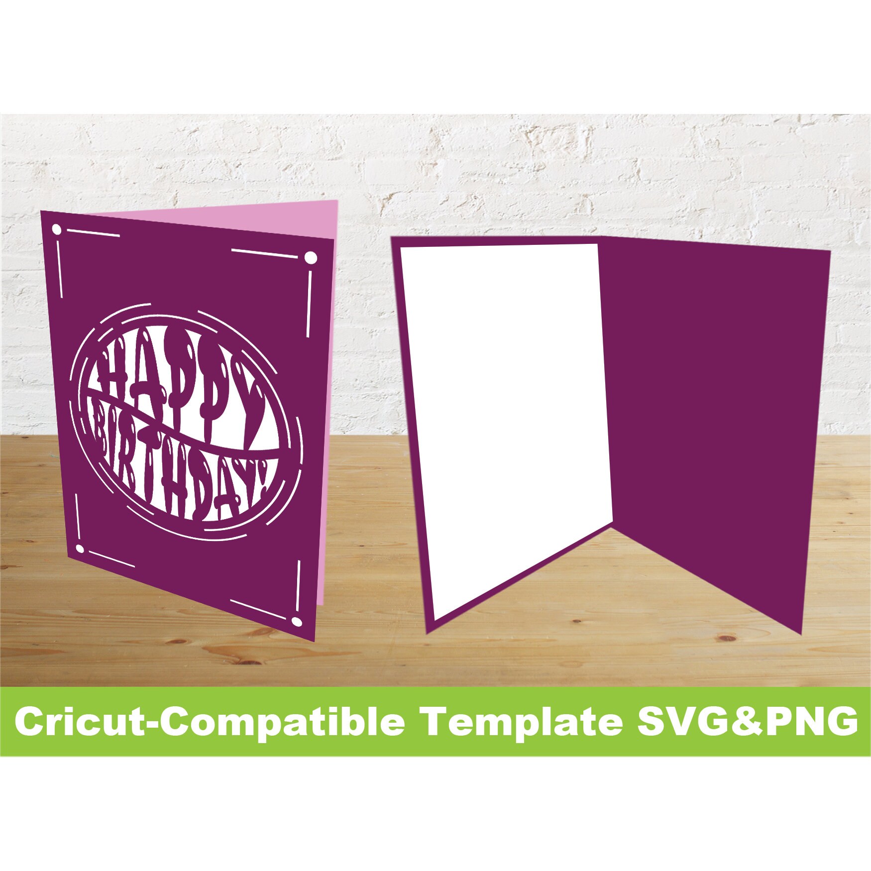 Cricut Template Happy Birthday Party Card Greeting Card Instant ...
