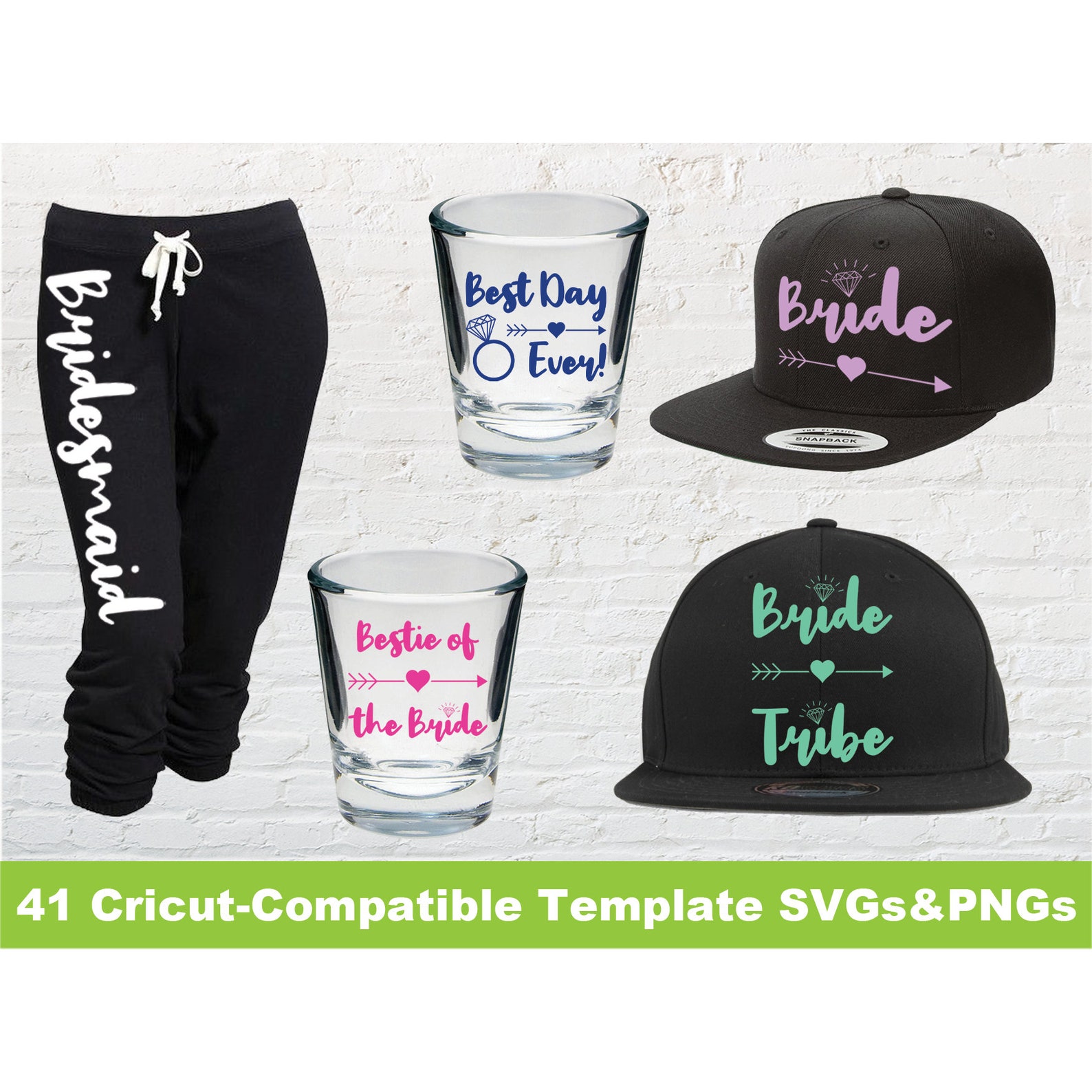 Matching Bridal Party Shirt Patterns 42 Pc Set Cricut Wedding Etsy