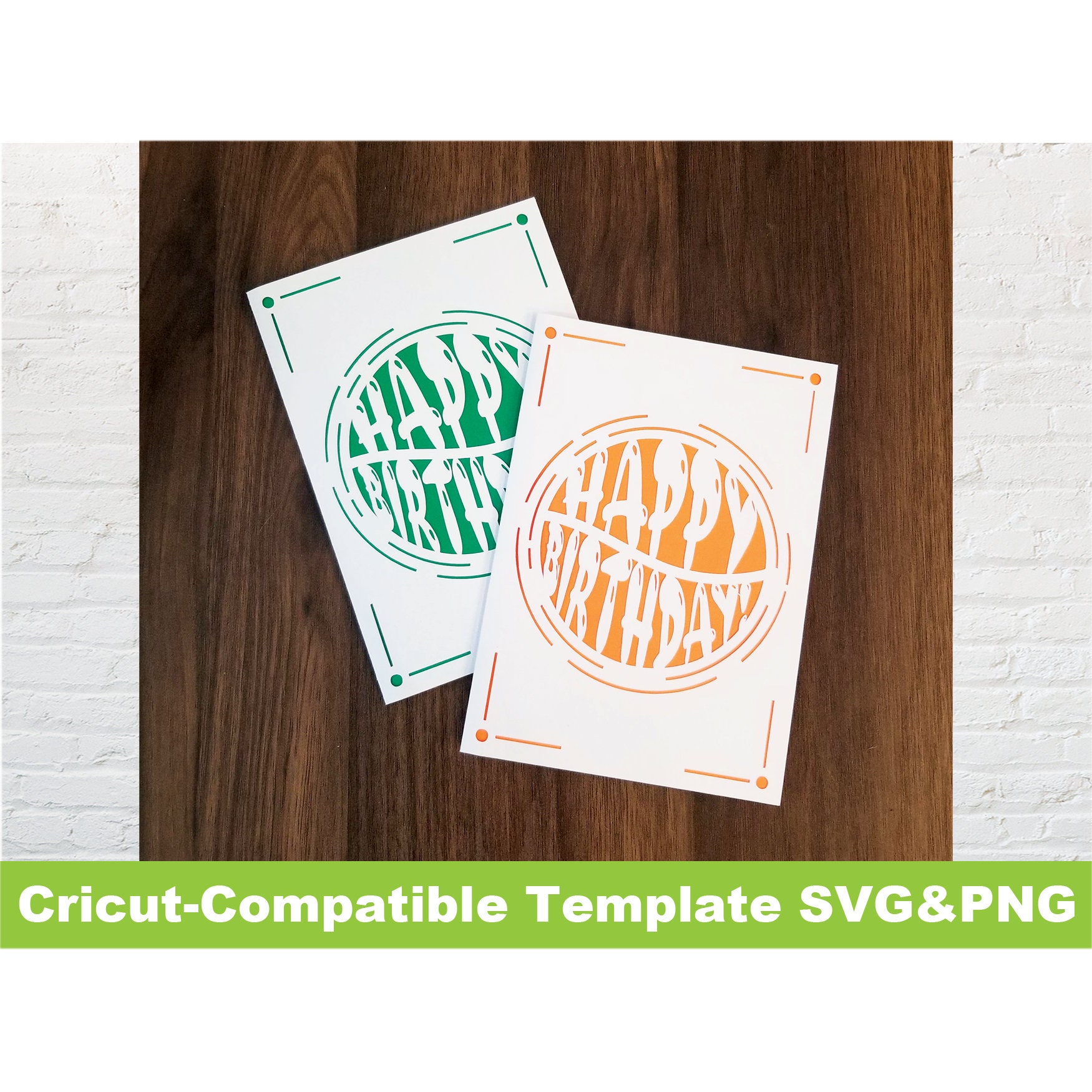 Cricut Template Happy Birthday Party Card Greeting Card Instant ...