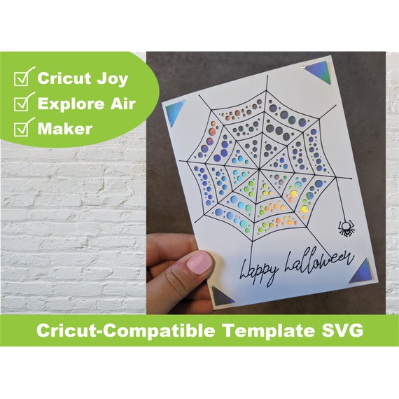 Cricut Template Happy Halloween Card SVG File DIY Joy Maker Explore Air 2 3 Spooky Invitation Greeting Card Cricut Design Space