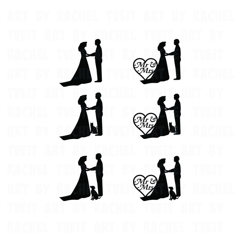 Download Cricut custom wedding cake topper curly hair pack no fill ...