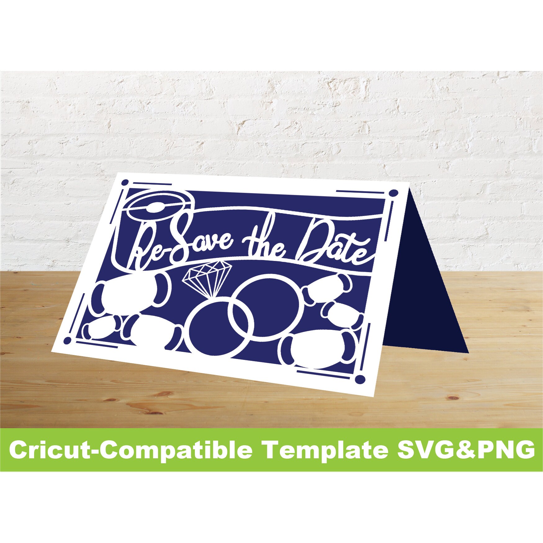 Cricut Template Re Save the Date blank card SVG PNG File Etsy