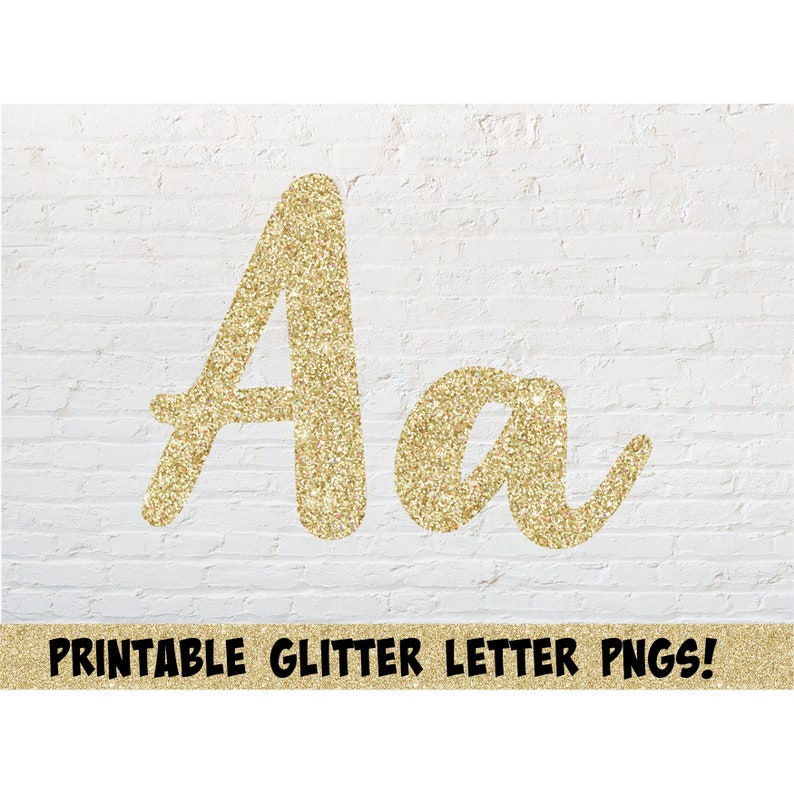 Printable Gold Sparkly Alphabet Letters Numbers Symbols Create Etsy