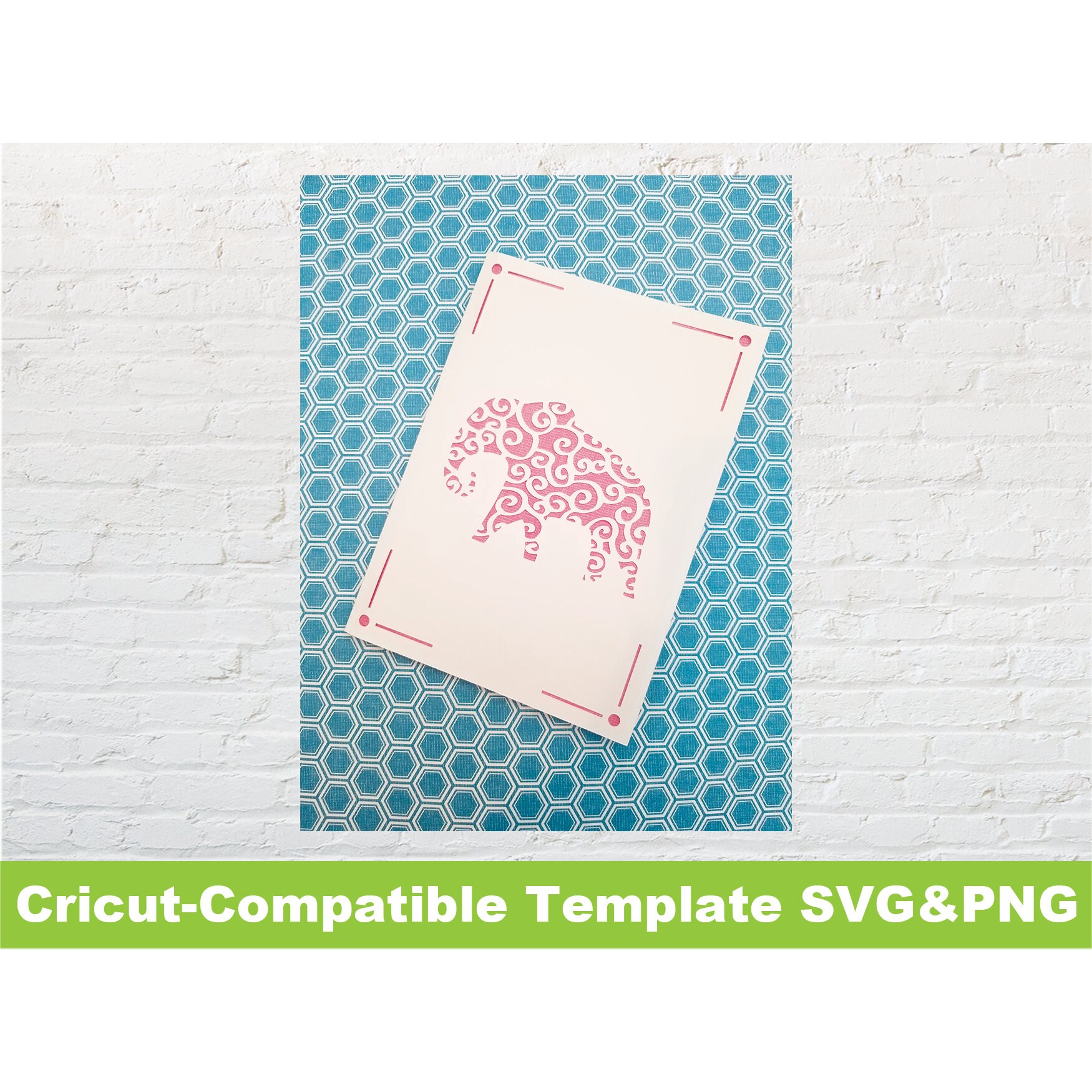 Download Cricut Template Elephant Blank Greeting Card Instant Download Etsy