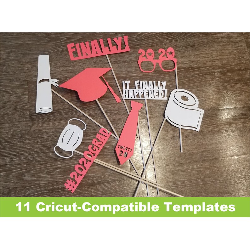 Download Cricut Template 2020 graduation photo booth party props no ...