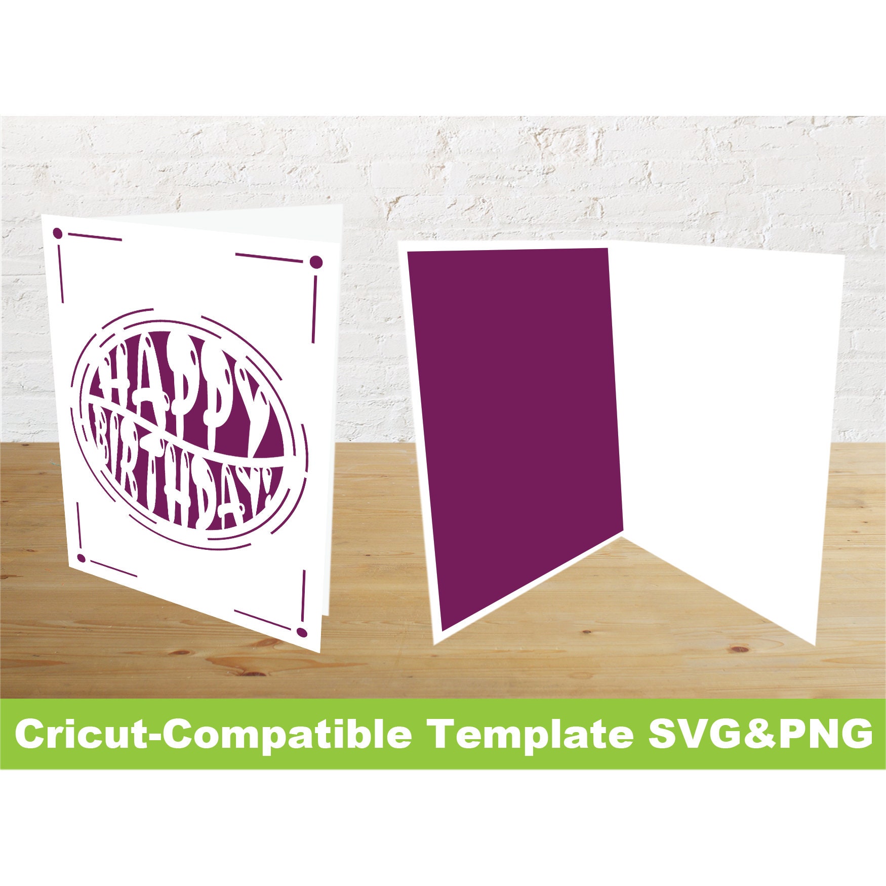 Cricut Template Happy Birthday Party Card Greeting Card Instant ...