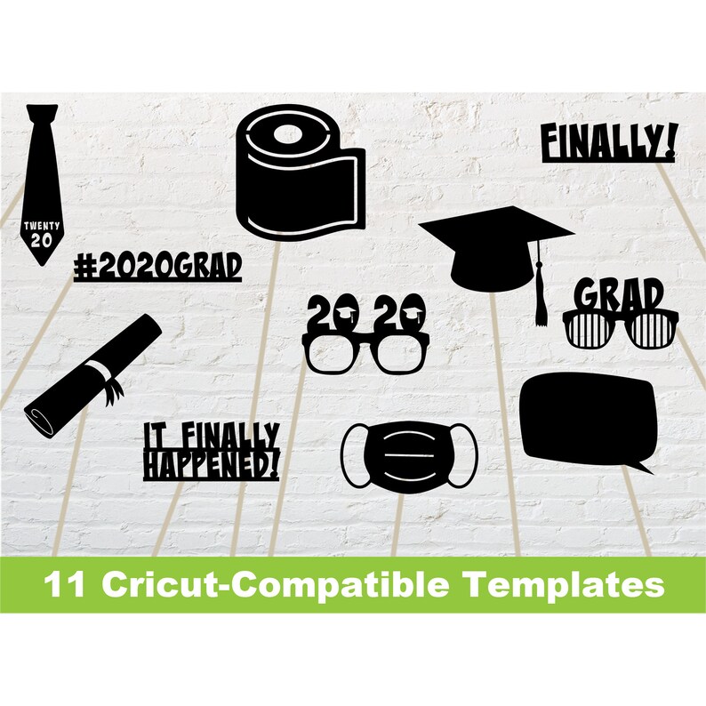 Download Cricut Template 2020 graduation photo booth party props no ...