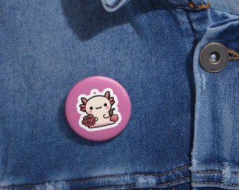 Valentine's Day Axolotl Button Pin - Reptile Character - Trendy - Sticker Designed - Anime - Cute Backpack Pins Accessories