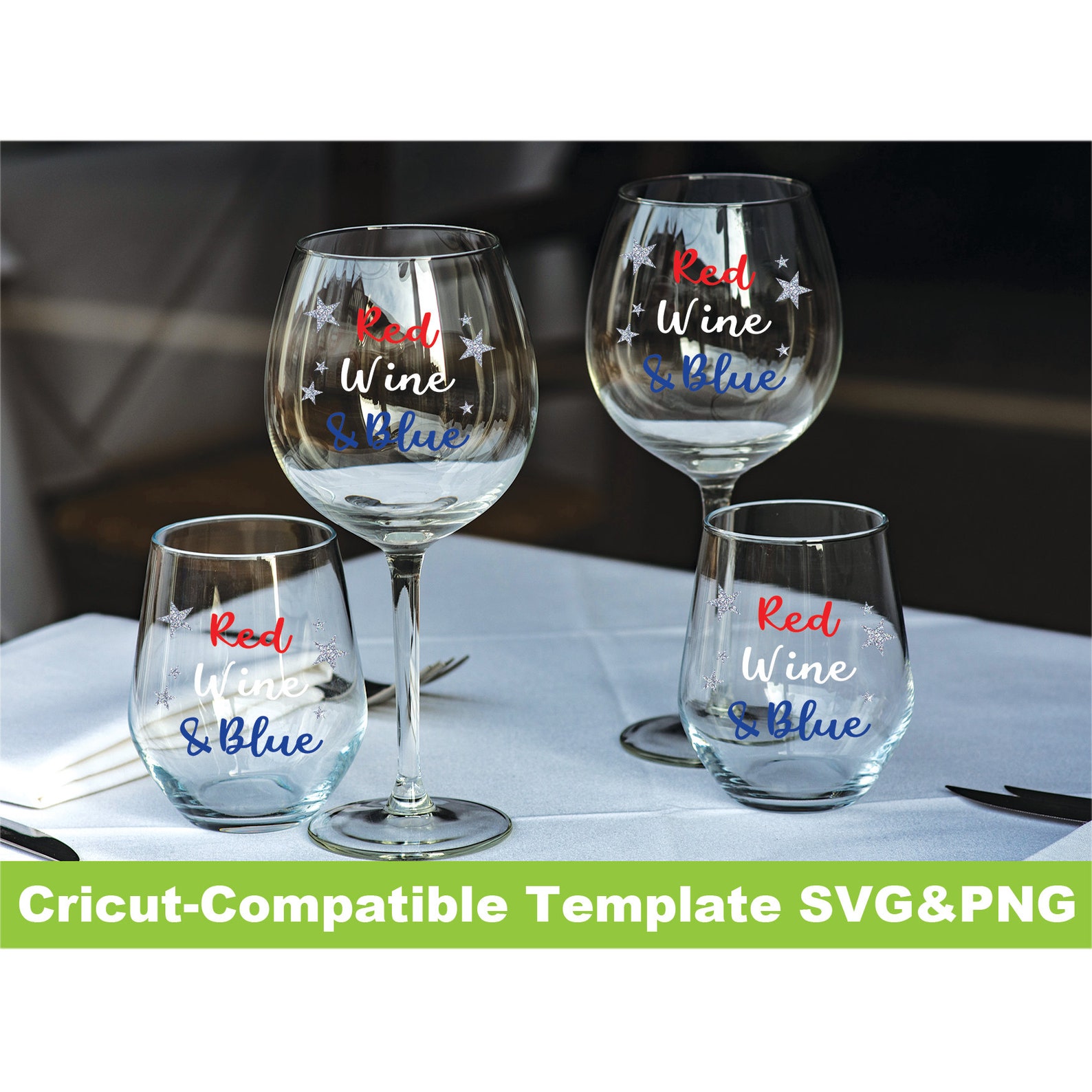 Red Wine and Blue Svg Png File DIY 4th of July Party BBQ Etsy