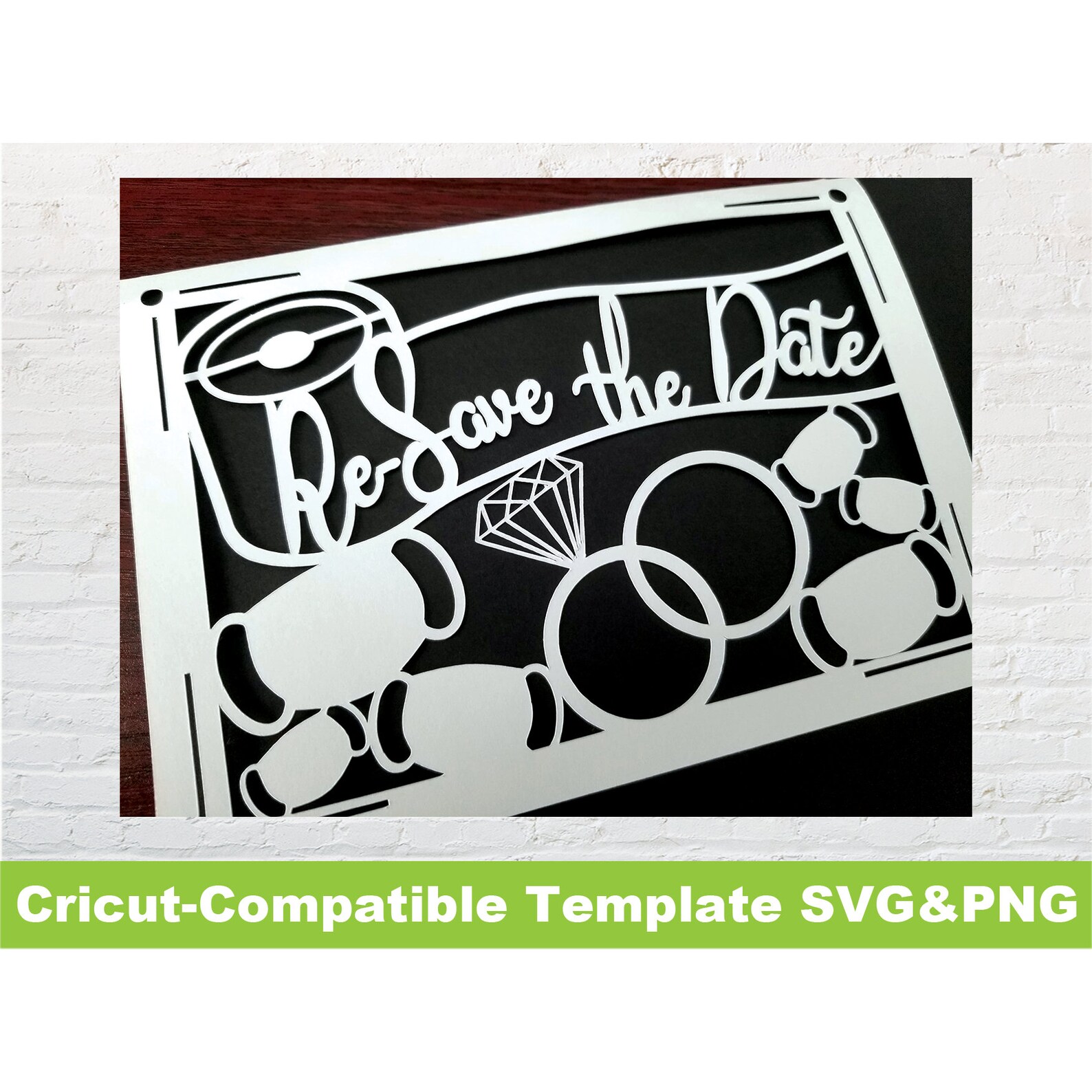 Cricut Template Re Save the Date Blank Card SVG PNG File Etsy