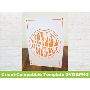 Cricut Template Happy Birthday Party Card Greeting Card Instant ...