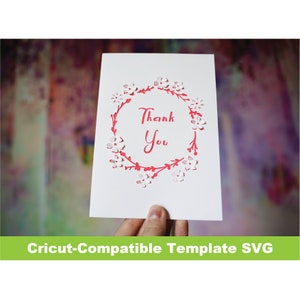 Thank You Flowers Popup card SVG Cricut Template Flower 3D Detailed Instant Download File DIY Floral Pop Up diy gift idea greeting card