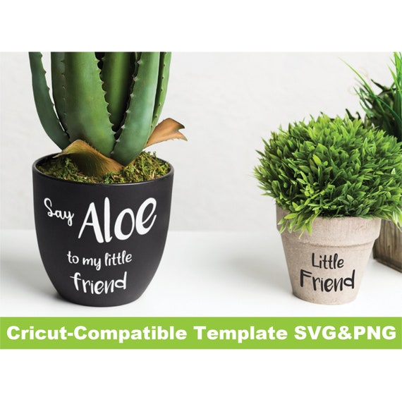 Download Cricut Template Say Aloe To My Little Friend Plant Pot Puns Etsy