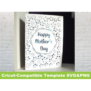 Happy Mother's Day Popup card SVG Cricut Template  Flower 3D Detailed png File DIY Floral Pop Up Intricate Delicate diy gift idea