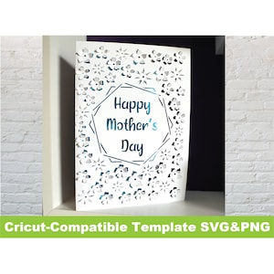 Happy Mother's Day Popup card SVG Cricut Template Flower 3D Detailed png File DIY Floral Pop Up Intricate Delicate diy gift idea image 1