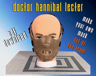 Hannibal Lecter Mask PDF Pattern - EVA Foam Template - The Silence of the Lambs