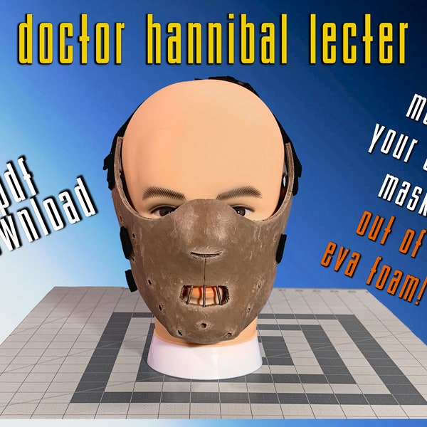 Hannibal Lecter Maske PDF Schnittmuster - EVA Foam Template - Das Schweigen der Lämmer