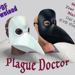 Plague Doctor Mask EVA Foam Template, Halloween Bird Mask - PDF Pattern