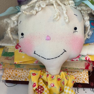 Sweet Prim Doll Jilly Raggedy Anne Rag Doll Cloth Primitive FREE SHIPPING