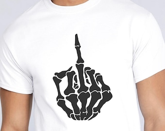 Skeleton Middle Finger - Classic Unisex Crewneck T-shirt