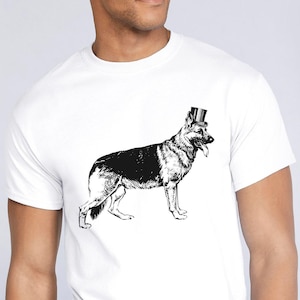 Duitse herder hoge hoed - klassieke Unisex Crewneck T-shirt