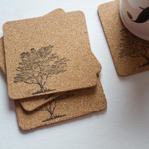 tree coasters, drink coasters, cork, cork coasters, cute coasters, nature coasters, cork coaster, housewarming gift, cute coasters, eco