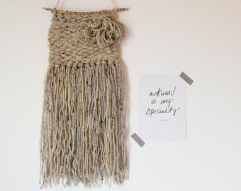 Oatmeal and Gray Woven Wall Hanging