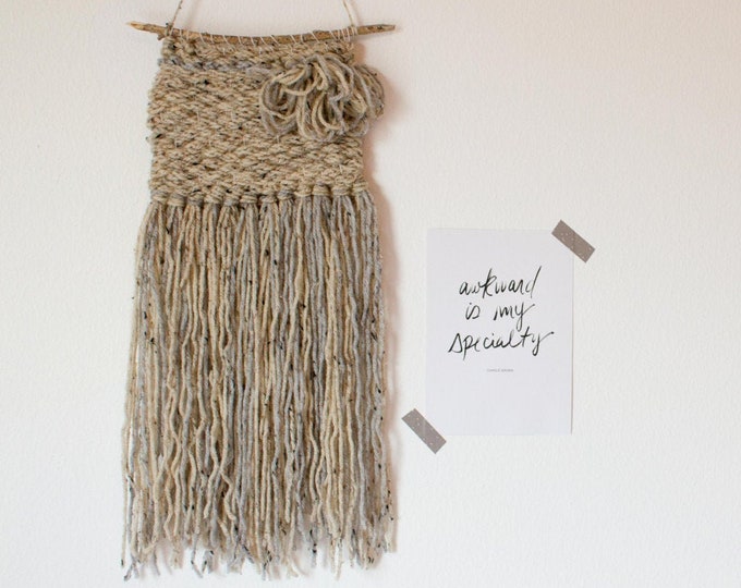 Oatmeal and Gray Woven Wall Hanging