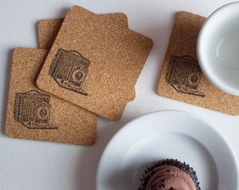 Square Vintage Camera Coasters