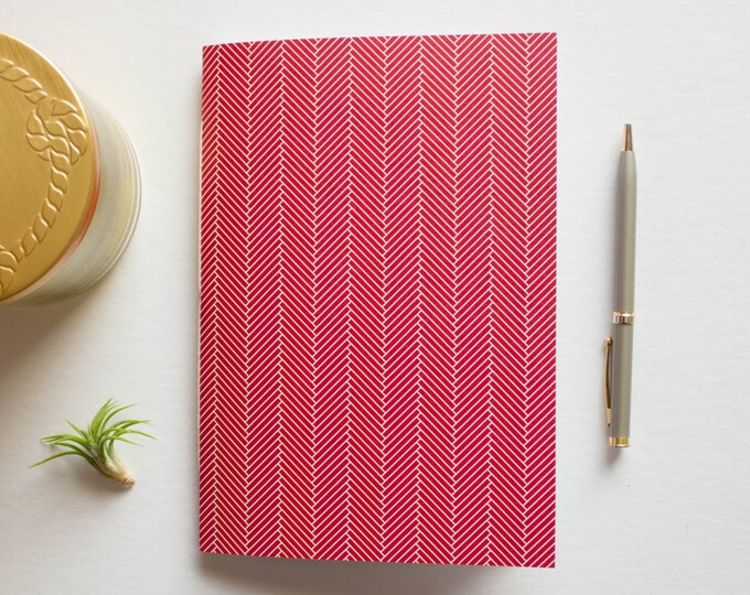 Red Herringbone Journal