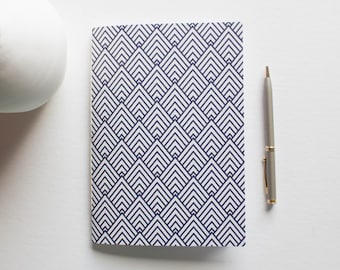 Blue & White Geometric Journal