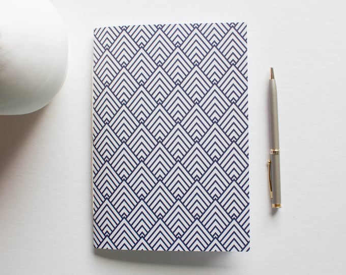 Blue & White Geometric Journal