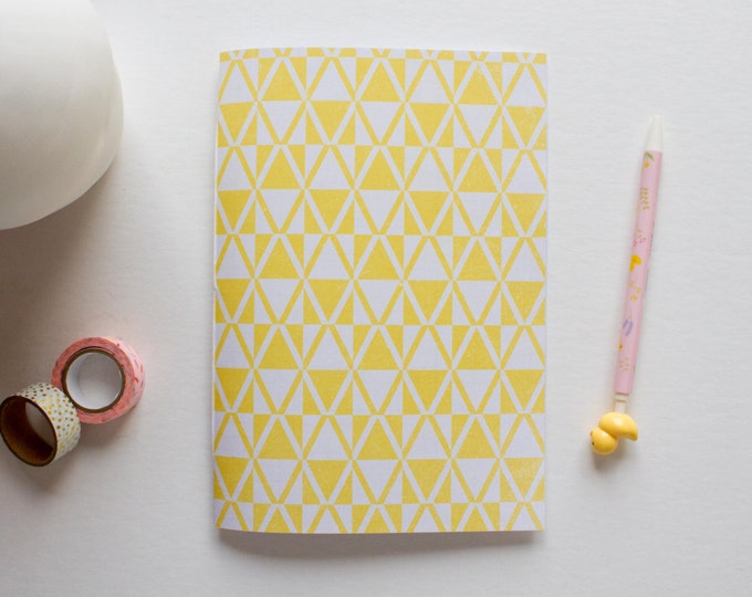 Yellow & White Geometric Journal