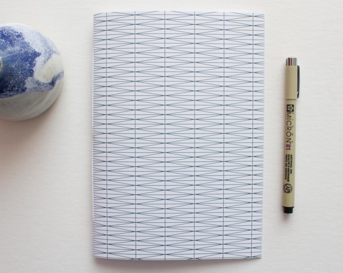 Blue & White Geometric Journal