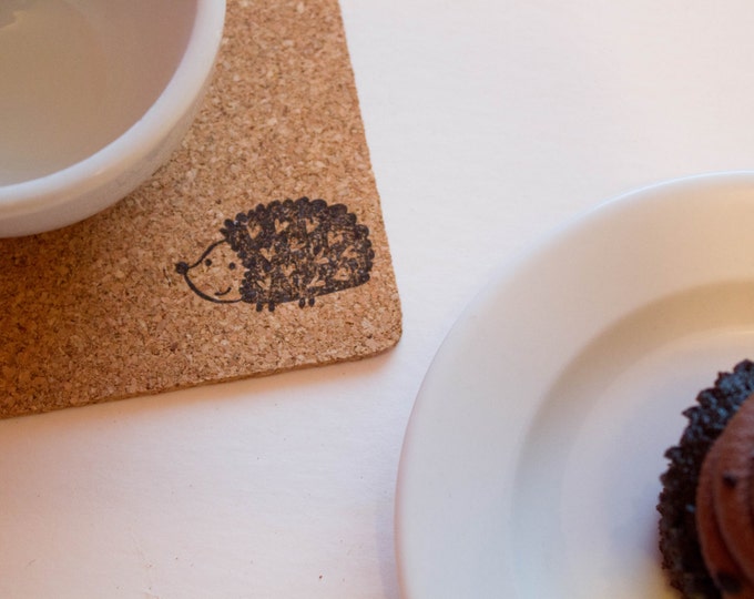 Hedgehog Cork Coasters