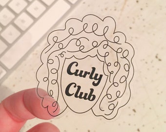 Clear Curly Club Sticker