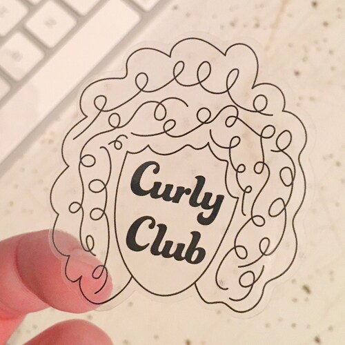 Curly Club Sticker Clear Sticker Curly Girl Sticker Sticker | Etsy